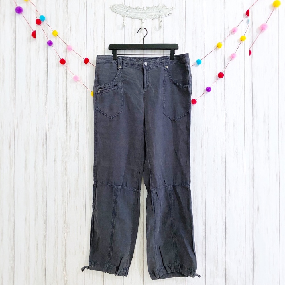 Linen Drawstring Leg Pant - Size 14